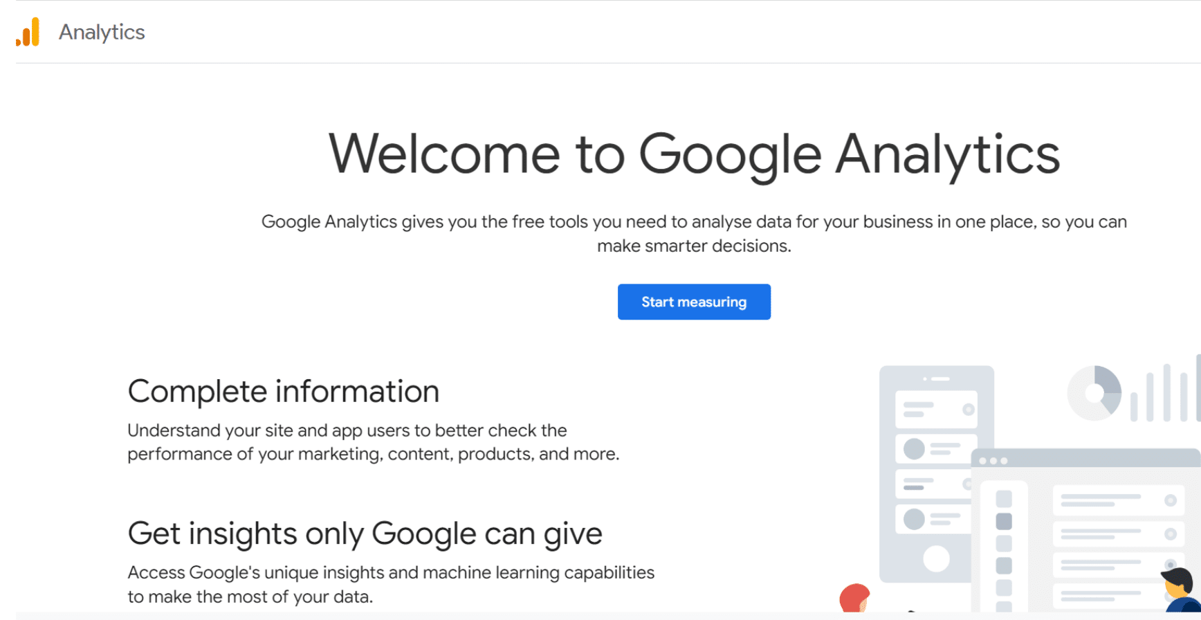 Homepage of analytics.google.com for the topic 'Top 12 AI Marketing Tools to Grow Your Business in 2023'