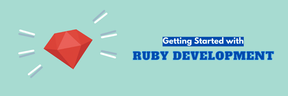 A red ruby with text 'Getting started with ruby development'